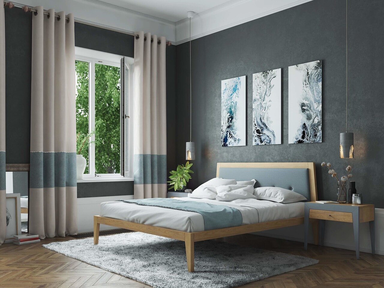 Кровать двуспальная деревянная 180х200 светло-коричневая Fly new BRAGIN DESIGN ДИЗАЙНЕРСКИЕ 256410 Бежевый  - Вид №2
