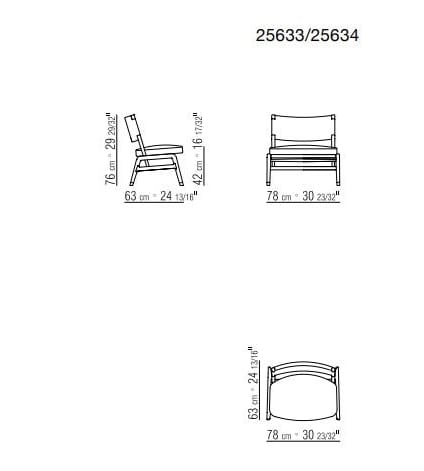 Кресло из цельного дерева и кожи Flexform Ortigia S. H ARCH-00145166 - Вид №3