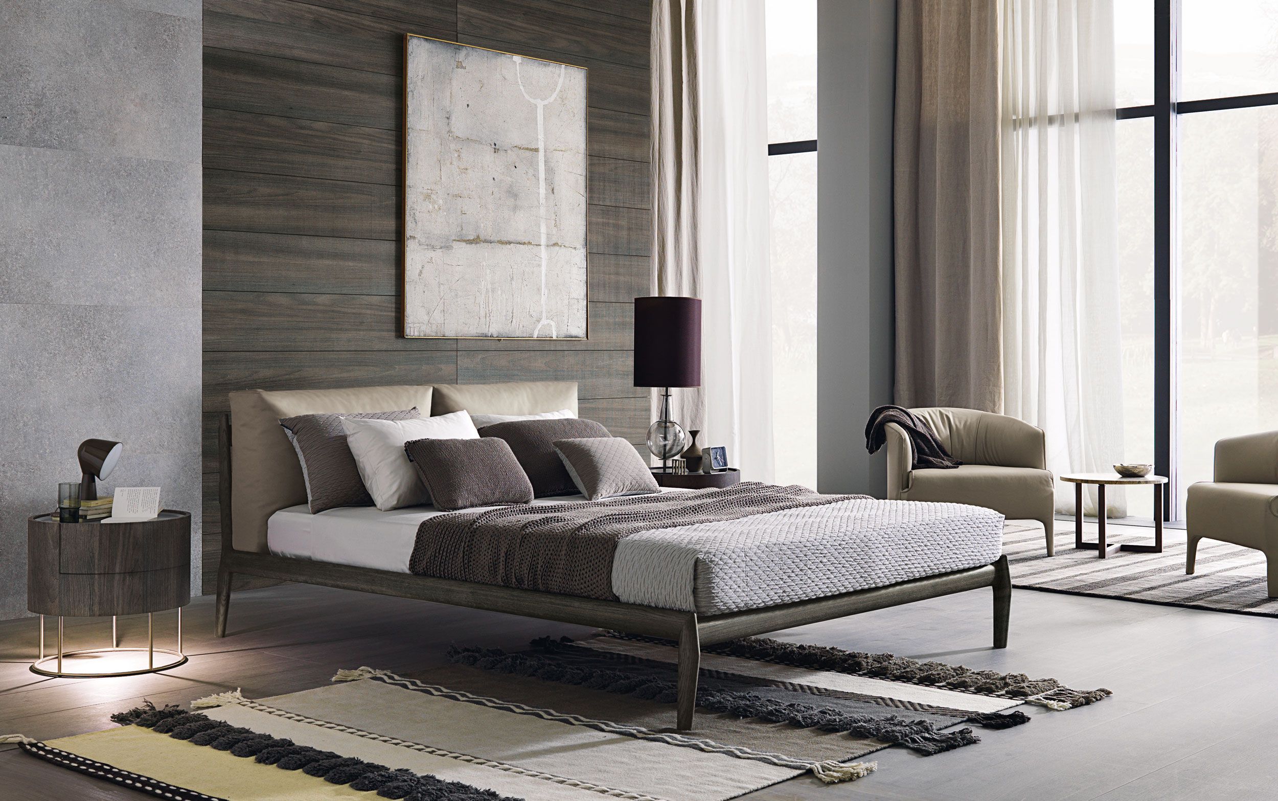 Съемная двуспальная кровать с мягким изголовьем MisuraEmme ELADIO ARCH-00063220 - Вид №4