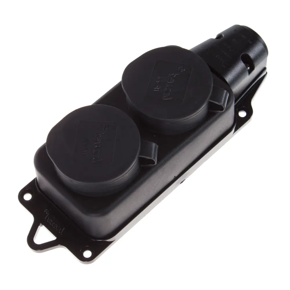 Колодка для удлинителя Lezard 2 розетки с заземлением 3500 Вт цвет черный STLM-2013421 - Вид №1