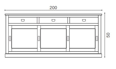 Шкаф с 3 дверцами и 4 ящиками из массива дерева Devina Nais English ARCH-00135731 - Вид №4