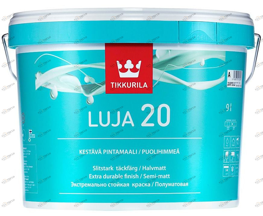 Краска Tikkurila Luja 20 / Тиккурила Луя 20 для влажных помещений полуматовая 2,7л Santreyd 5606