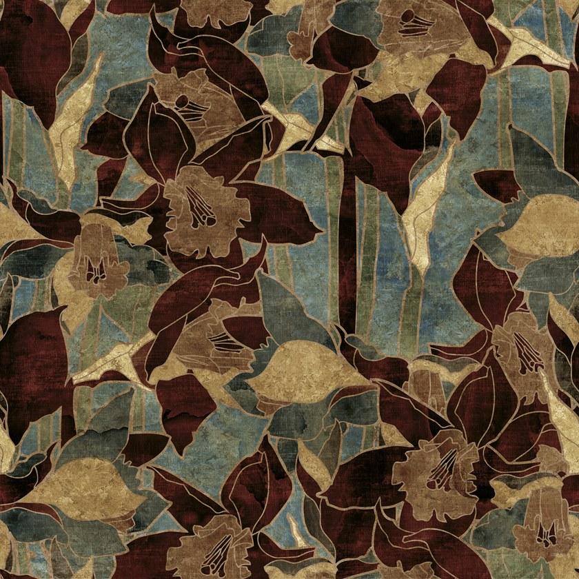 Inkiostro Bianco Обои сусальное золото с цветочными мотивами Goldenwall 2020 Inkdpij2001,2 - Вид №2