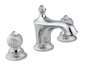 98033SWCR Смеситель The One 98033SW для раковины на 3 отверстия. Металлические ручки + прозрачные кристаллы, ц