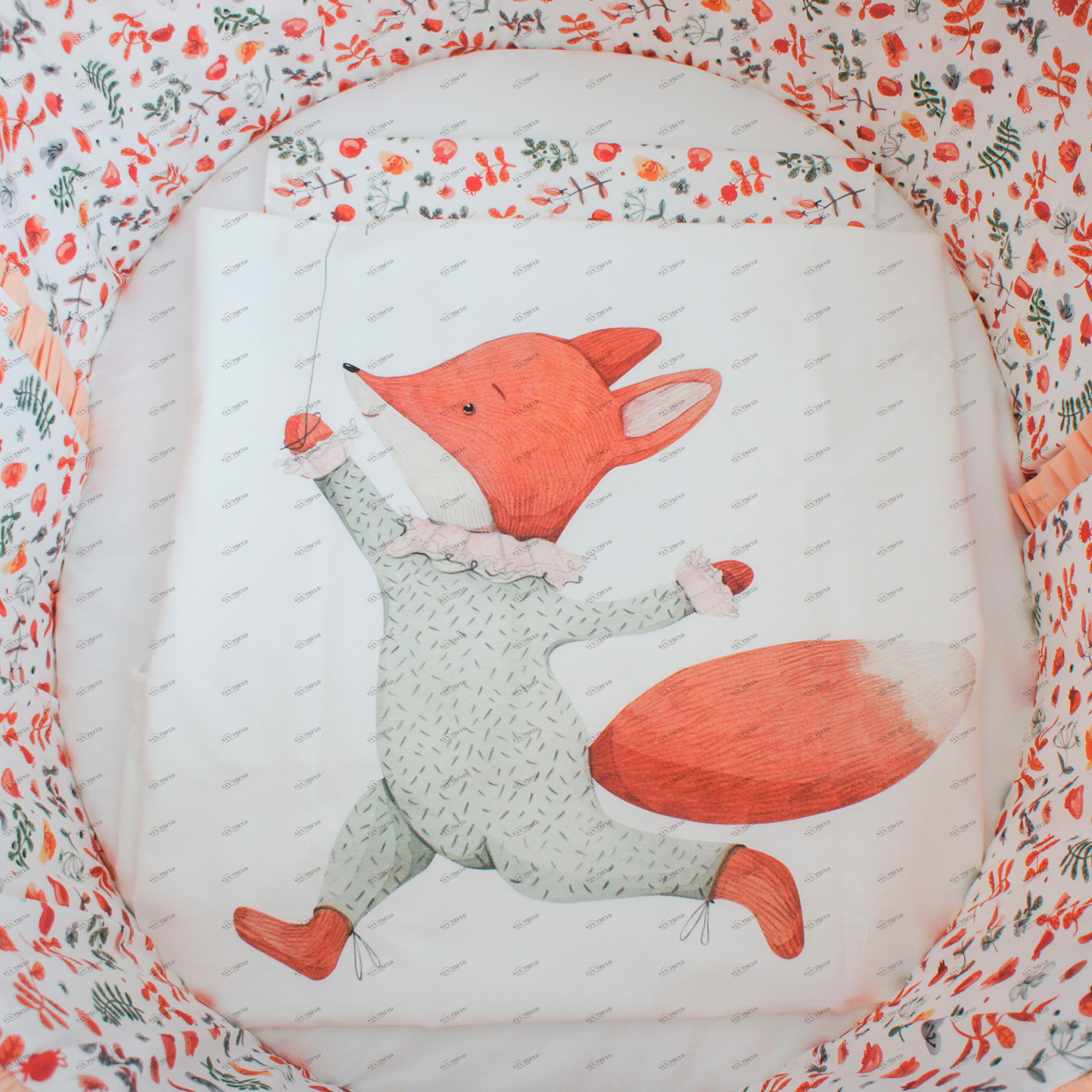 Комплект детского постельного белья для кроватки Classic "Лисенок" ELLIPSE ELLIPSE CLASSIC 351712 Оранжевый Santreyd 