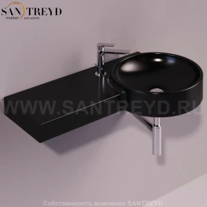 FL05NERO Подвесная раковина настенная круглая Simas Flow черная