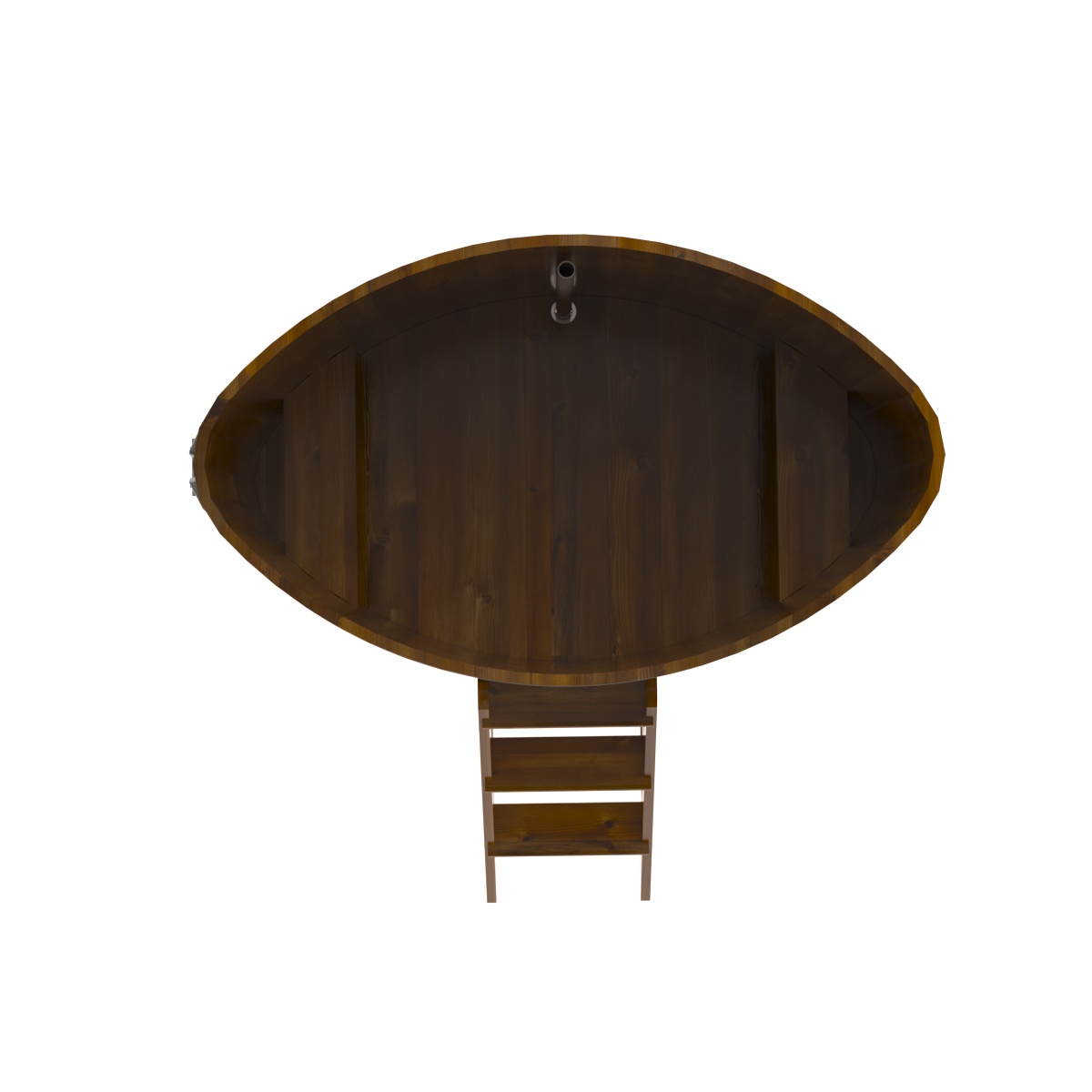 2285 Купель овальная из лиственницы Рустик 1,02х1,68х1,4 морёная Alyarus  - Вид №5