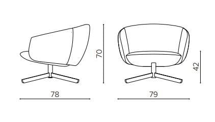 Вращающееся кресло на сиденье из ткани True Design Нет ARCH-00121004 - Вид №3