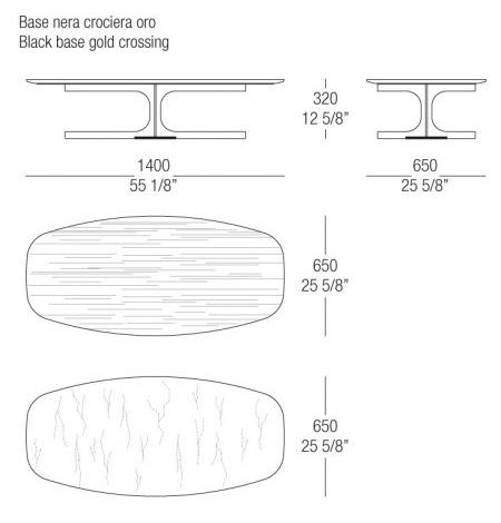 MisuraEmme Журнальный столик из мрамора с основанием 4 звезды sun-id-1382061 - Вид №3