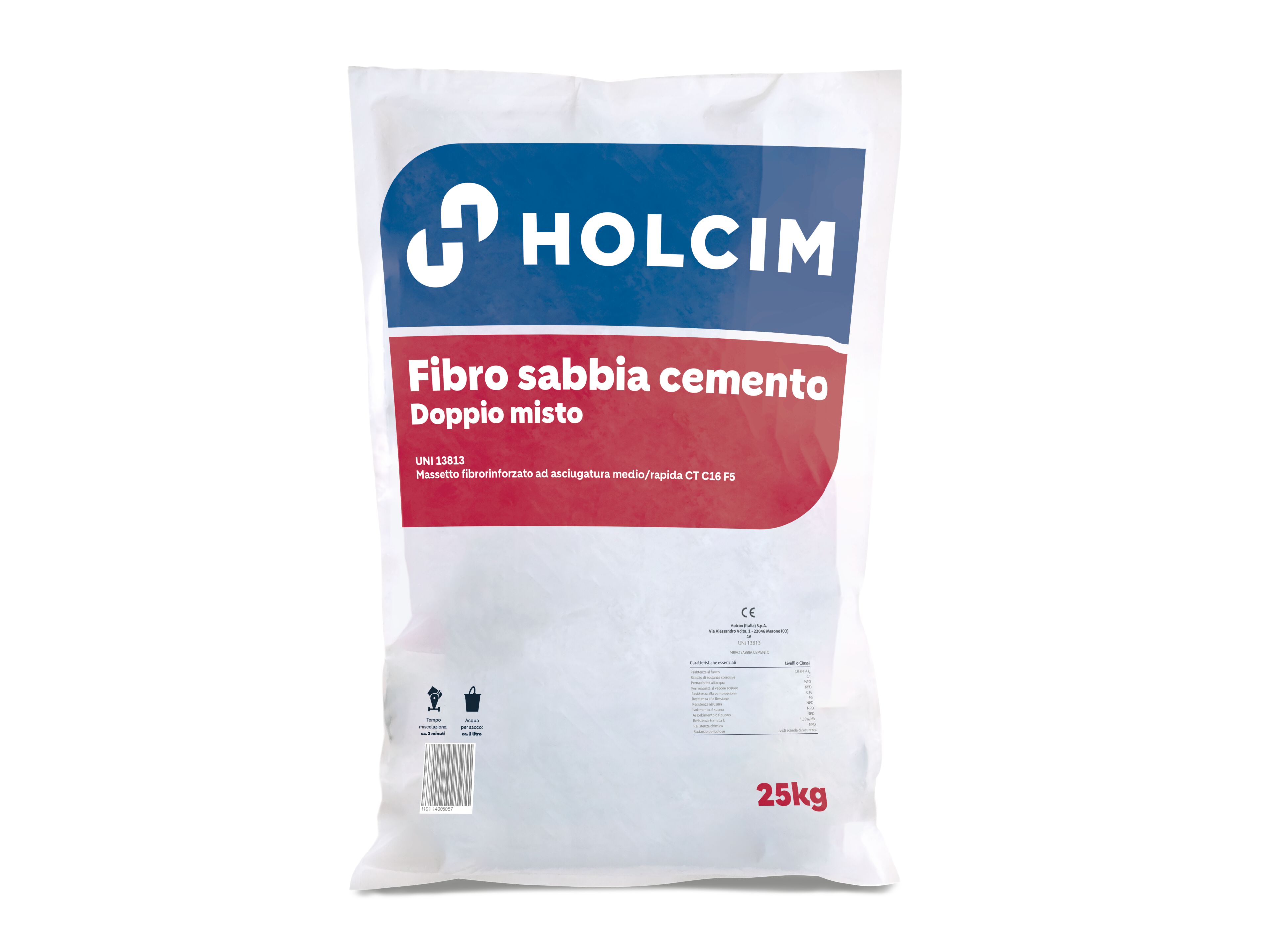 Средняя/быстрая сушка предварительно усиленная волокнистая стяжка Holcim Italia FIBRO SABBIA CEMENTO ARCH-00118388 - Вид №1