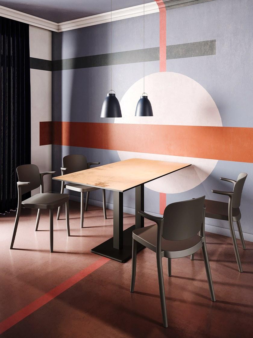 COLOS Прямоугольный стол из hpl с чугунным основанием Edge sun-id-1349880 - Вид №1