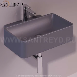 FL16ANTRACITEMATT Подвесная раковина настенная прямоугольная Simas Flow черная