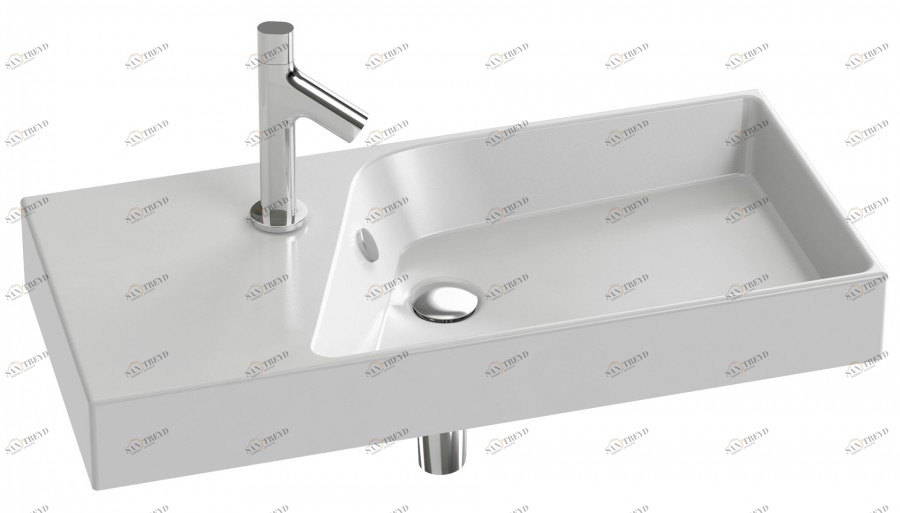 EXP112-Z-00 Подвесная раковина настенная прямоугольная JACOB DELAFON RYTHMIK белая