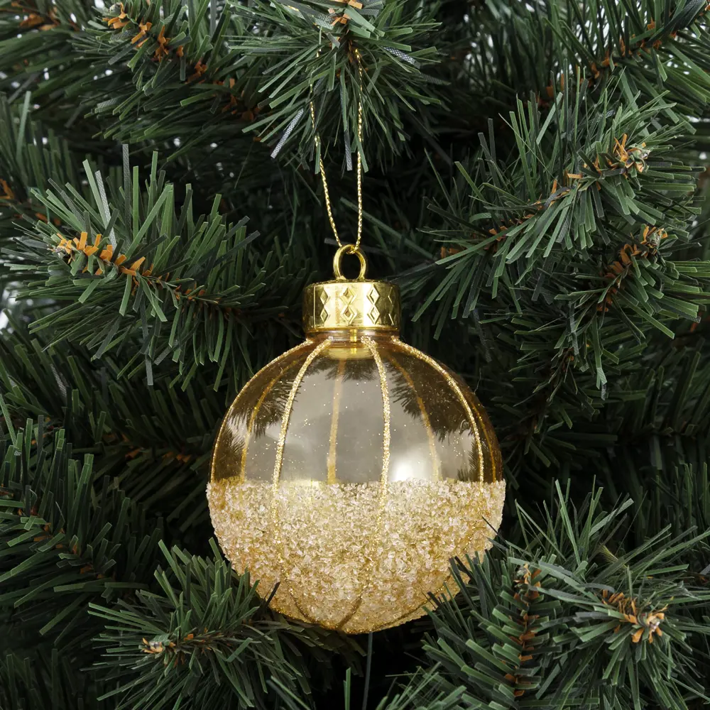 85156502 Елочный шар «Традиции» ø8 см пластик золотой STLM-0956584 Santreyd  - Вид №3