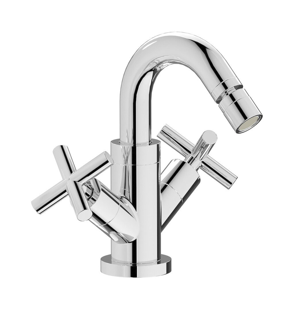 Смеситель для биде с 2 ручками в комплекте с донным клапаном. WE ARE IB yp250np Chrome WOW