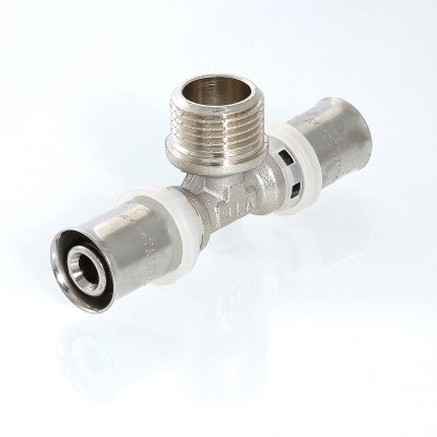 VTm.233.N.320532 Пресс-фитинг – тройник с переходом на наружную резьбу Valtec 32 мм х 3/4" х 32 мм  - Вид №3