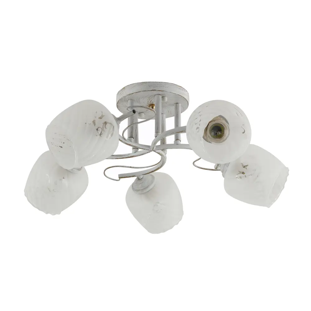 Люстра потолочная Pelle, 5 ламп, 12 м², цвет белый/золото Rivoli STLM-2017799