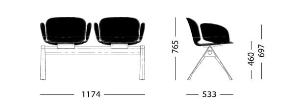 Модульная скамейка на 2 места Sellex Nest ARCH-00100881 - Вид №2