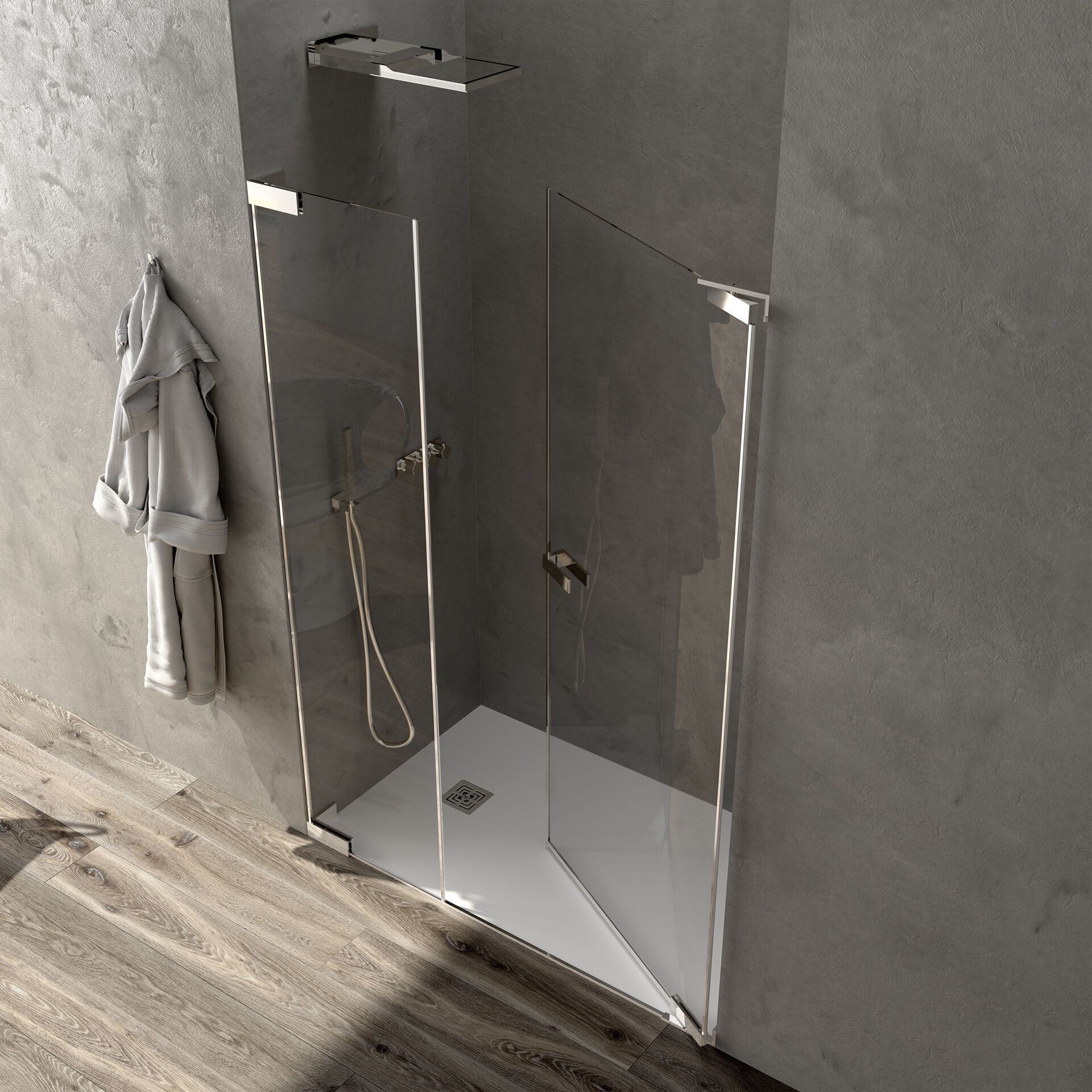 Алюминиевая и стеклянная нишевая душевая кабина с распашной дверью CSA Box Doccia Alma ARCH-00020673 - Вид №1