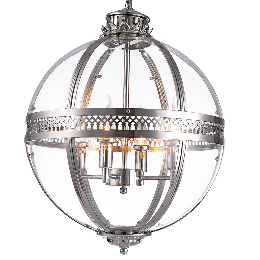 Подвесной светильник Residential 4 nickel от Delight Collection KM0115P-4M nickel DELIGHT ДИЗАЙНЕРСКИЕ 243644 Прозрачный;никель  - Вид №1