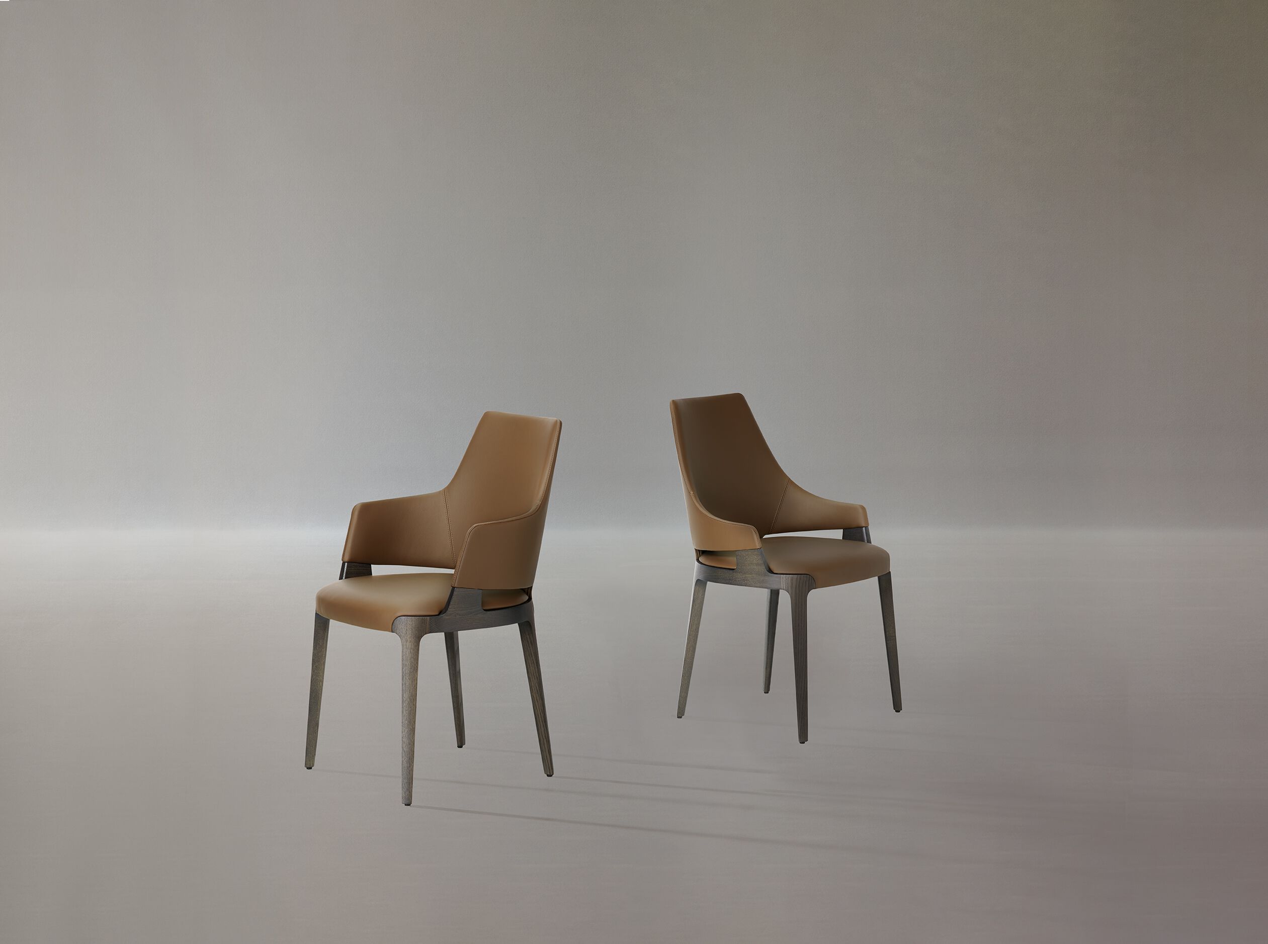 Кожаный мягкий стул с подлокотниками Potocco ARCH-00111660 - Вид №1