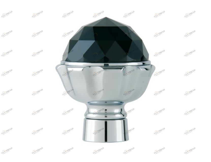 033245.N00.50 Ручка для душевой системы с черным кристаллом swarovski Яркий хром Mestre 