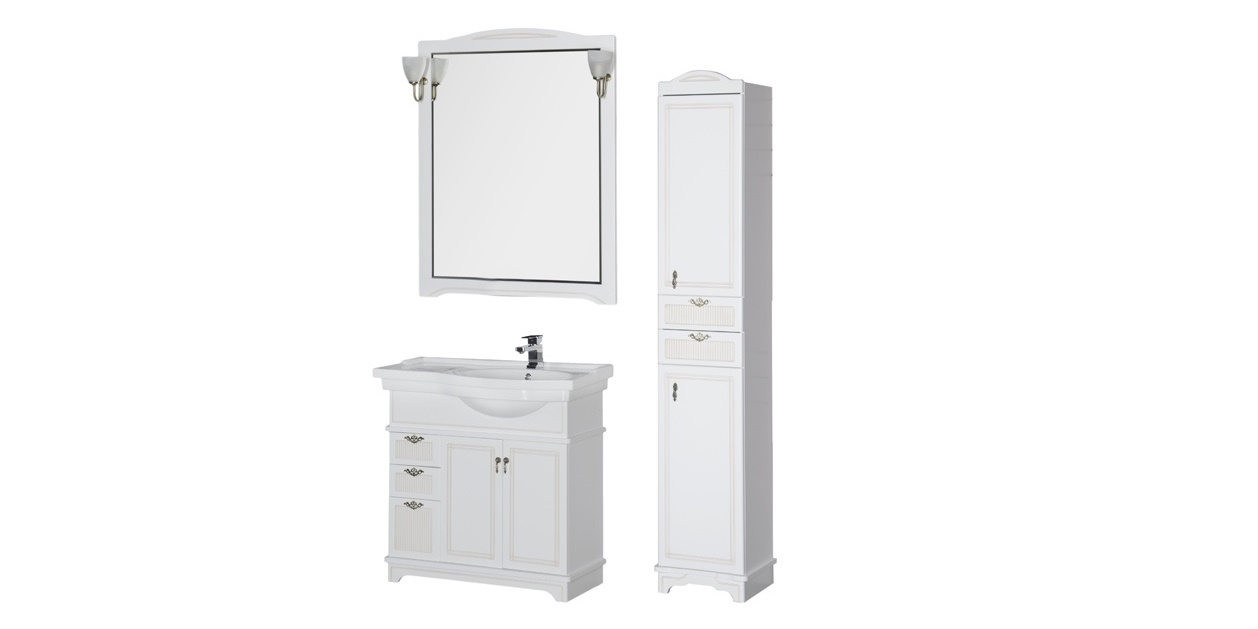 Комплект мебели Aquanet Луис 90 R белый 00169455 - Вид №1