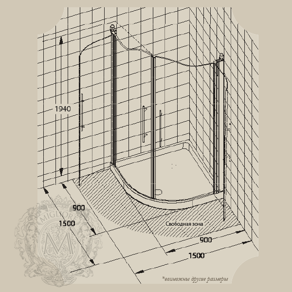 ML.DDM-22.89 Душевой уголок Migliore Diadema - Вид №4