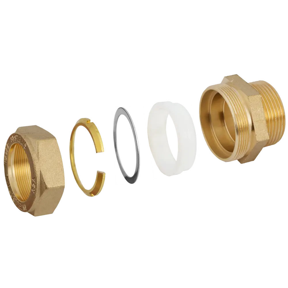 Муфта комбинированная Stahlmann 1 1/4"x32 мм НР латунь SSML3211/4BEF STLM-2098430 - Вид №1