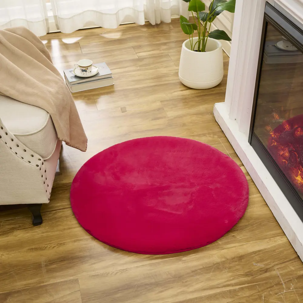 Декоративный придверный коврик Bingo 80×80 см, полиэстер, цвет брусничный 89384697 Santreyd STLM-1468607