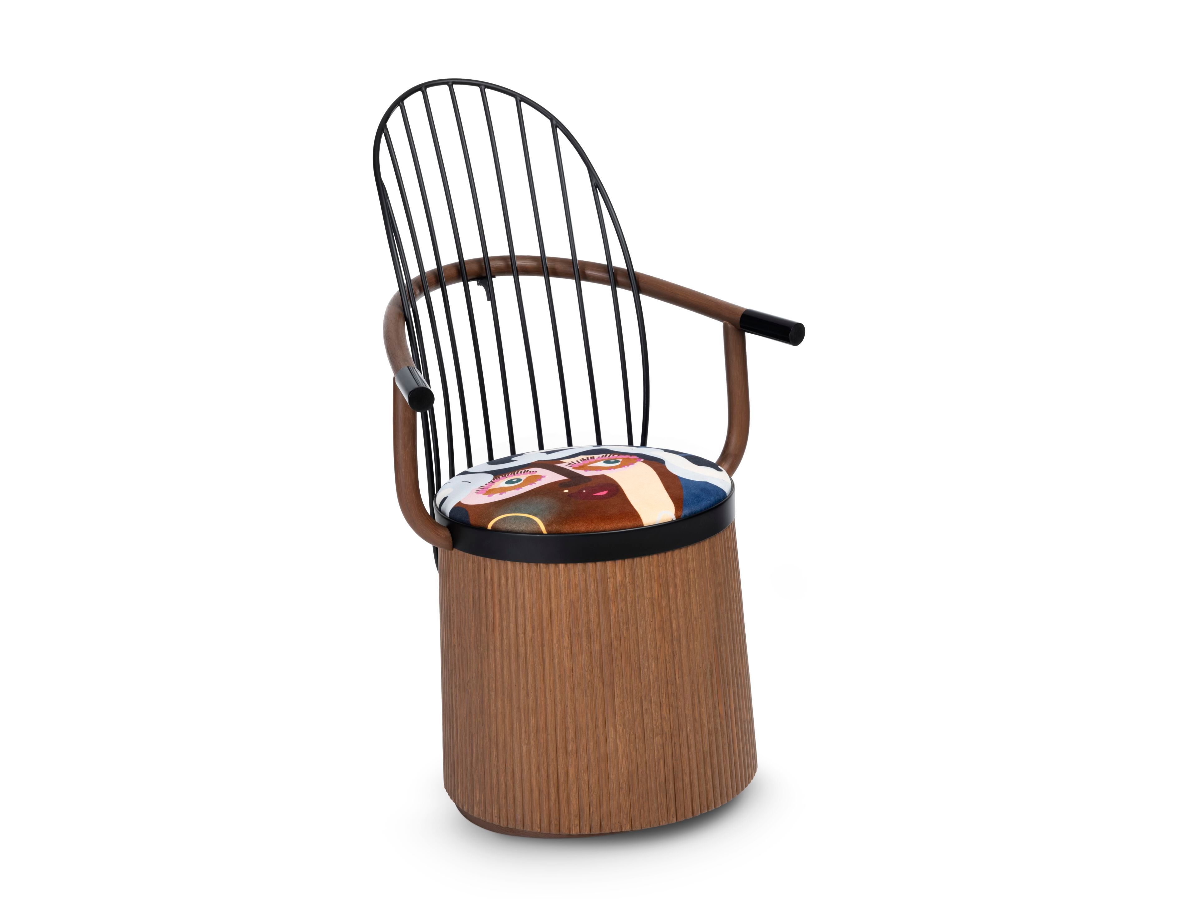 Деревянное кресло-качалка с подлокотниками Bottega Intreccio DONDOLINA ARCH-00099590