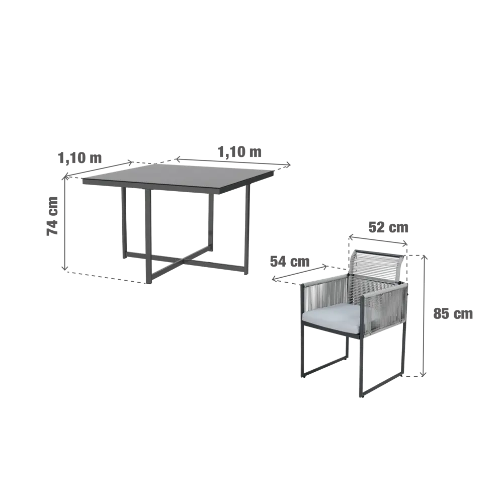 NATERIAL Compass: садовый обеденный набор со складными стульями 84855722 STLM-0056174 - Вид №17
