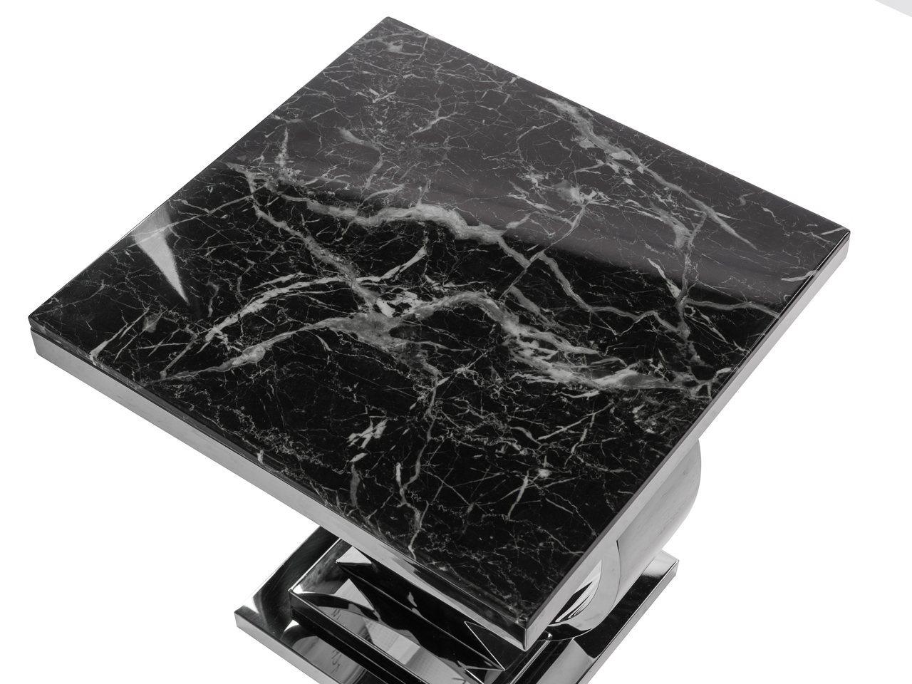 Приставной столик квадратный темно-серый 60 см Donna ДОМАШНЯЯ ОБСТАНОВКА SKY 045156 Серый;хром Santreyd - Вид №1