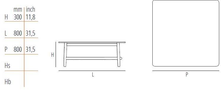Wiener GTV Design Квадратный журнальный столик из дерева и стекла Single curve sun-id-1454608 - Вид №7