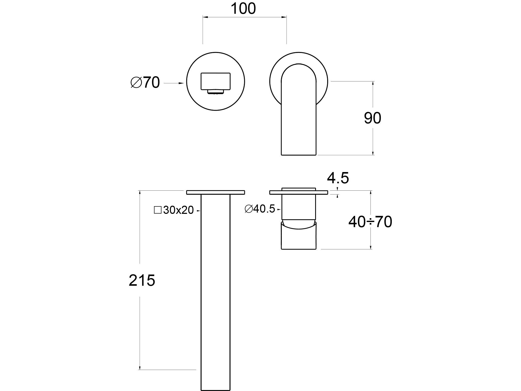 Настенный однорычажный смеситель для раковины GUGLIELMI RUBINETTERIE Walser ARCH-00151633 - Вид №2