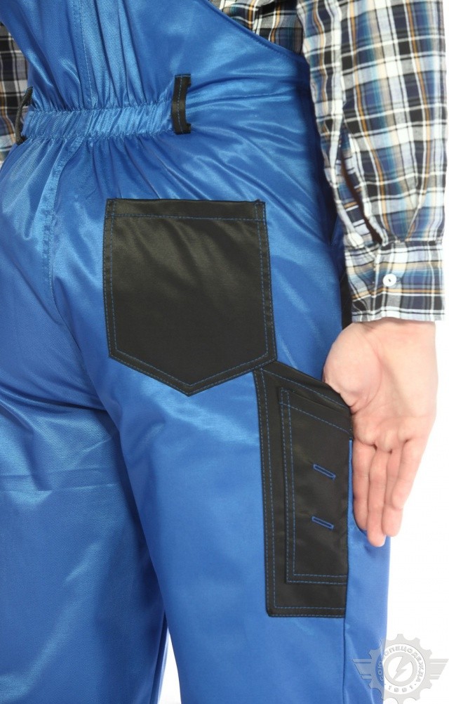 61471 Полукомбинезон "Мастер" василек-черный  Летняя спецодежда  размер 48-50/170-176  - Вид №8