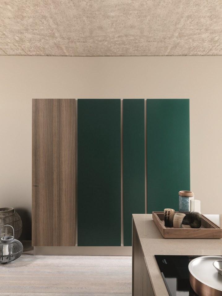 Febal Casa Линейная лакированная кухня с полуостровом sun-id-1405669 - Вид №8