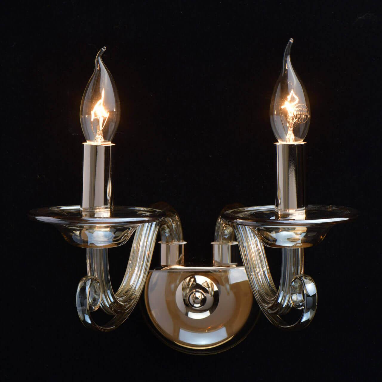 Бра на 2 лампы золотое "Элла" 483023002 MW-LIGHT СВЕЧА 00-3931508 Золото;прозрачный  - Вид №1