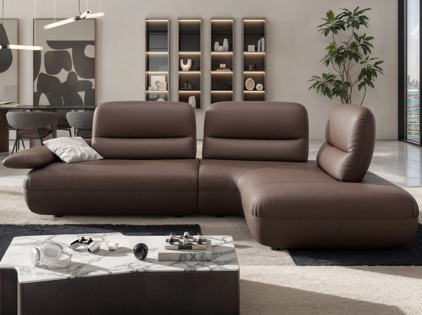 Кожаный угловой диван Sofanella Дубай ARCH-00061636 - Вид №2