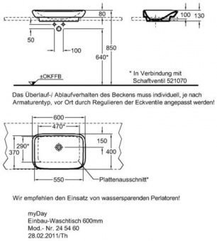245460600 Накладная раковина на столешницу  прямоугольная Arbi  - Вид №3