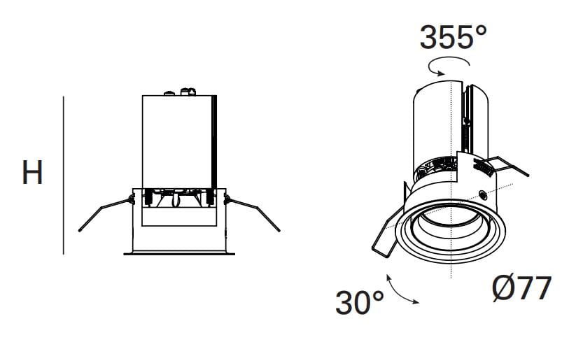 Круглый поворотный встраиваемый прожектор Lucifero's ARCH-00068594 - Вид №10