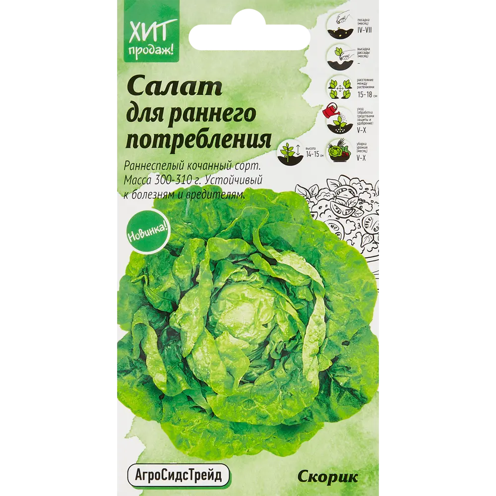 АГРОСИДСТРЕЙД Салат Скорик - ранний сорт с резными листьями 86263235 STLM-0067420