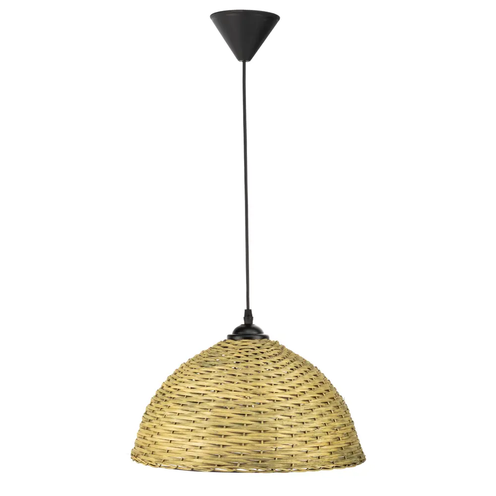 Подвесной светильник Eko 1xE27x60 Вт, металл/текстиль, цвет тёмное дерево/мультиколор LAMPLANDIA STLM-2175099 - Вид №1