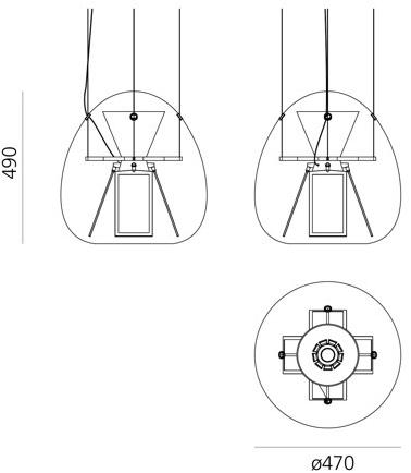 Artemide Подвесной светильник с прямым светом из дутого стекла Harry h sun-id-1449328 - Вид №7