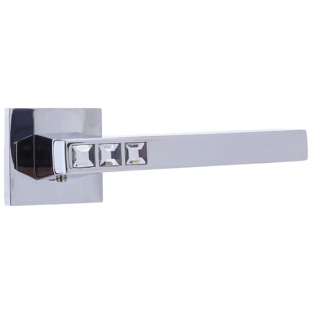 Ручка дверная на розетке CRYSTAL FLASH DM/HD CP-8, цвет хром 18763760 STLM-2111670 FUARO 