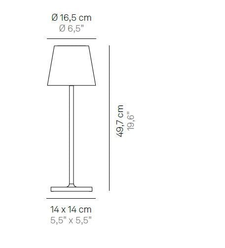 Алюминиевая аккумуляторная батарея настольная лампа Zafferano Poldina ARCH-00008370 - Вид №3