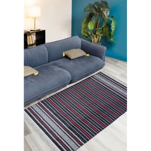 Коврик декоративный хлопок Sacli Lira K1353 B 80x120 см цвет синий 89407934 STLM-2134577