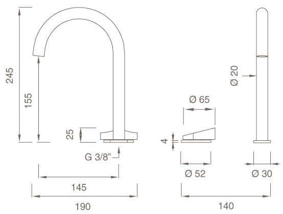 Ceadesign Смеситель для раковины Hydroprogressive на 2 отверстия Ziqq Ziq34 - Вид №1
