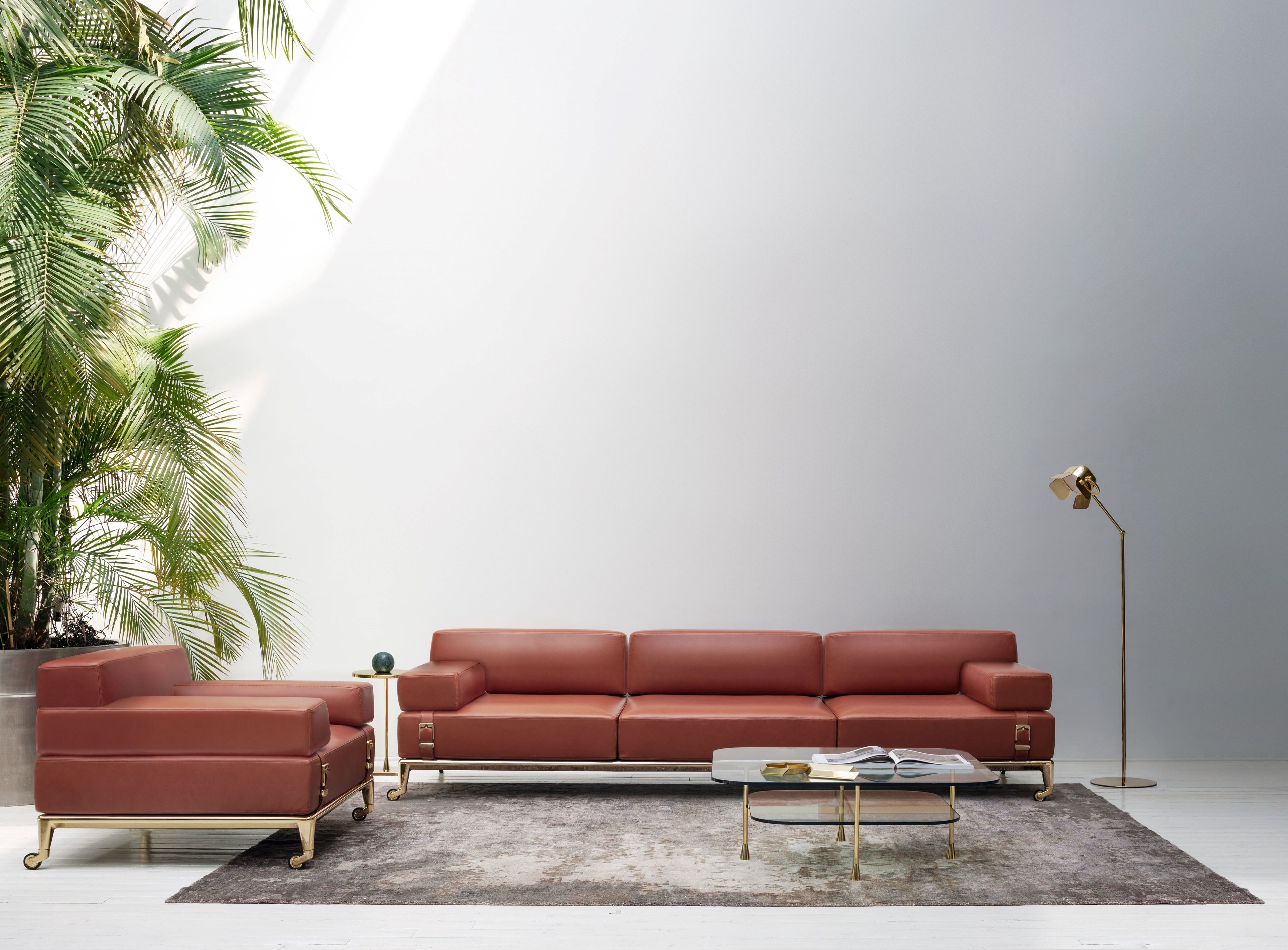 3-местный кожаный диван с колесами GHIDINI1961 Шейкер ARCH-00085672 - Вид №1