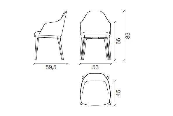 Кожаный стул с подлокотниками Devina Nais ANVERSA ARCH-00010227 - Вид №2